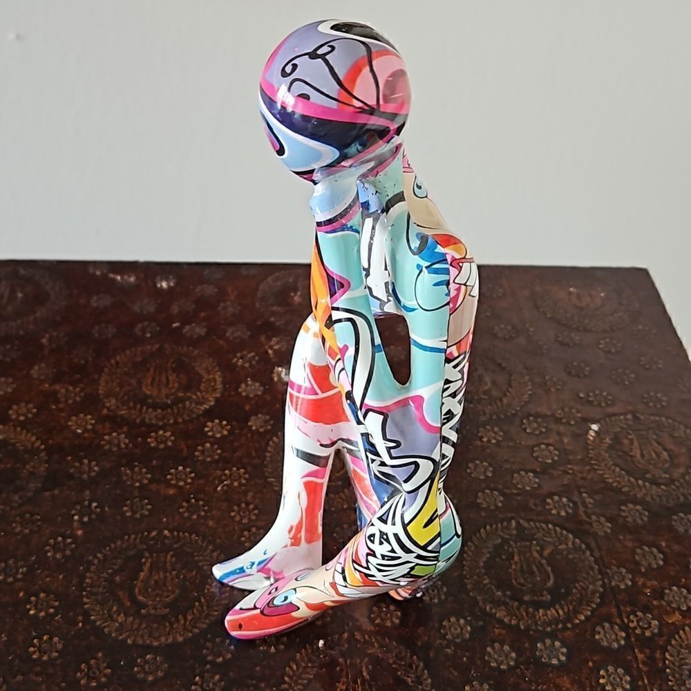 NWOT Modern abstract colored thinker figurine - Picture 6 of 8
